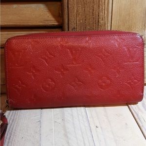 🌺🌺🌺Louis Vuitton Red Empriente Leather Long Wallet🌺🌺🌺